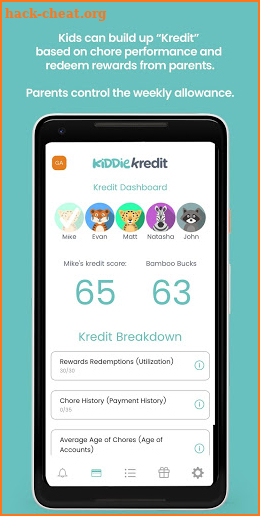 Kiddie Kredit - A Family Chore Tracking App screenshot