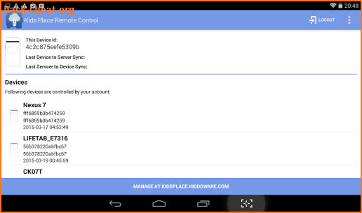 Kids Place Remote Control and Monitoring screenshot