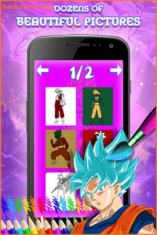 Kids Superhero Dragon Ball Goku coloring book screenshot