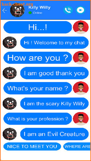 Killy Willy Horror Fake Call screenshot