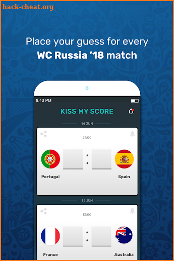 Kiss my Score - Predict Football scores w/ friends screenshot