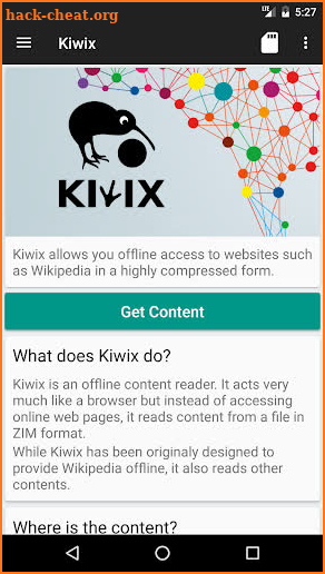 Kiwix, Wikipedia offline screenshot