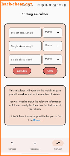 Knitting Calculator screenshot