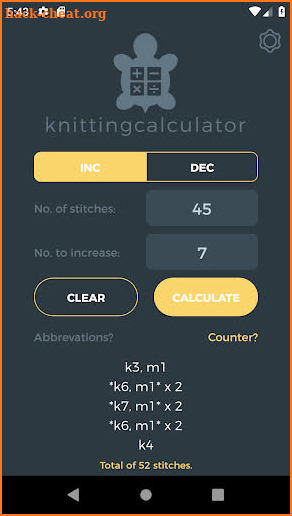 Knitting Calculator screenshot