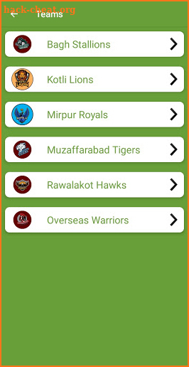 KPL Live Score : Schedule : Teams & Squad screenshot