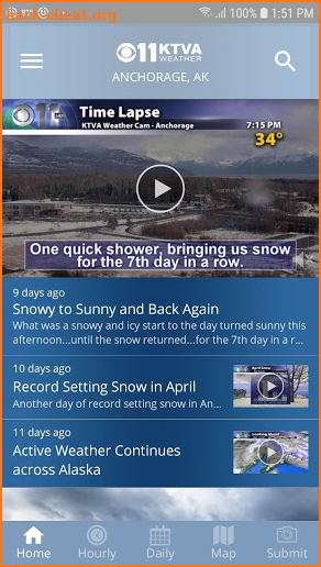 KTVA 11 Weather screenshot