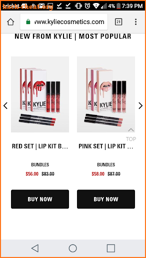 Kylie Cosmetics Official Site screenshot