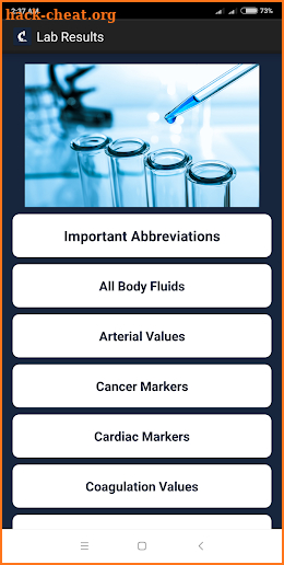 Lab Results screenshot