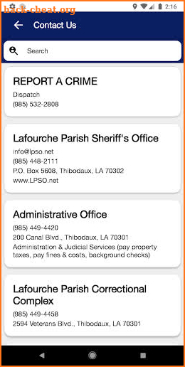 Lafourche Parish Sheriff (LA) screenshot