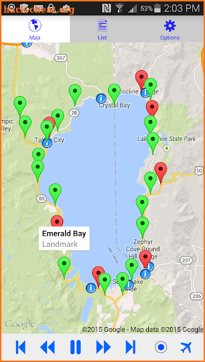 Lake Tahoe GPS Audio Tour screenshot