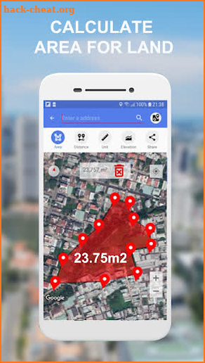 Land Area Calculator - Distance Calculator Map screenshot