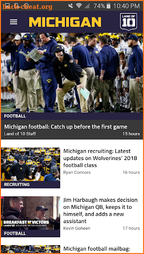 Land of 10: Big Ten Team News screenshot