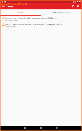 LaRC Alerts screenshot