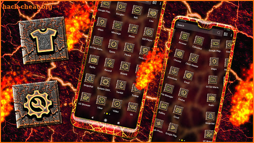 Lava Cracks Launcher Theme screenshot