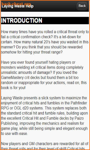 Laying Waste: Critical Hit App screenshot