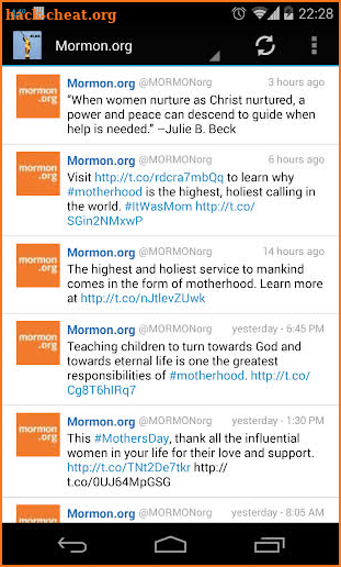 LDS Tweets screenshot