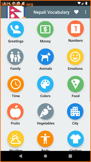 Learn nepali words and vocabulary screenshot