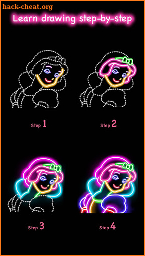 Learn To Draw Glow Princess screenshot