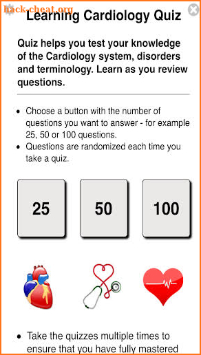 Learning Cardiology Quiz screenshot