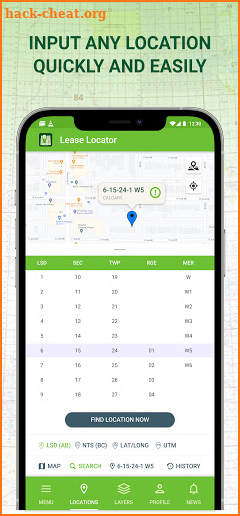 Lease Locator Oilfield LSD GPS screenshot