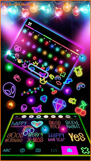 LED Lights Gravity Keyboard Background screenshot