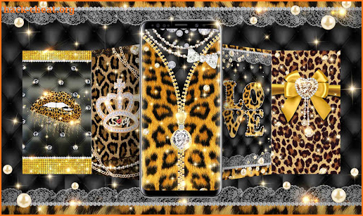 Leopard Print - Diamond Zipper Theme screenshot