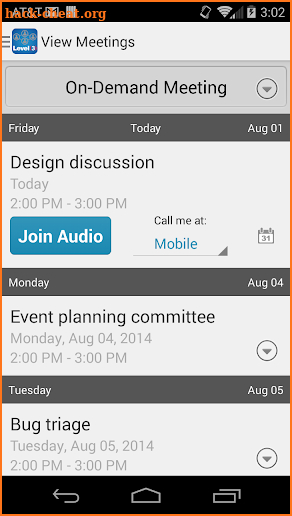 Level 3 XpressMeet Mobile screenshot