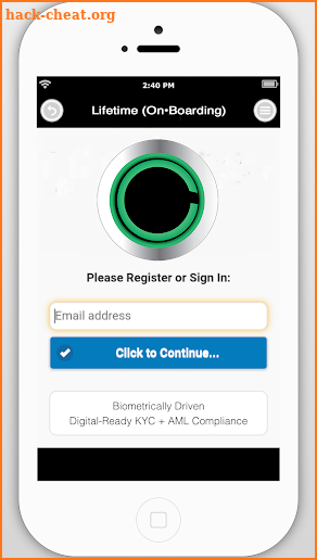 Lifetime KYC screenshot