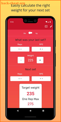 Liftin - RPE Calculator and Powerlifting Tracker screenshot