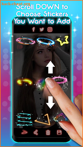 Light Crown Photo Editor 💫 Neon Effect Camera screenshot