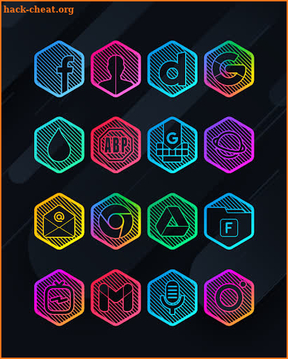 Lines Hexa - Neon Icon Pack screenshot