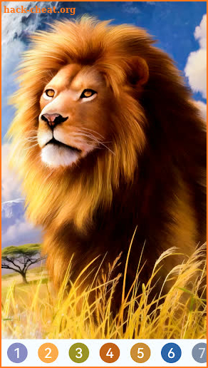 Lion Paint by Number Game screenshot