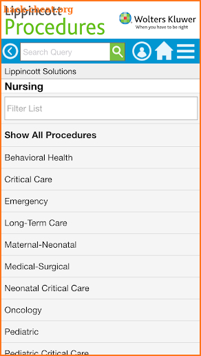 Lippincott Procedures screenshot