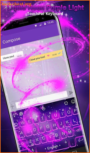 Liquid Purple Light Keyboard Theme screenshot