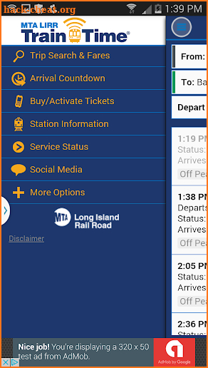 LIRR TrainTime screenshot