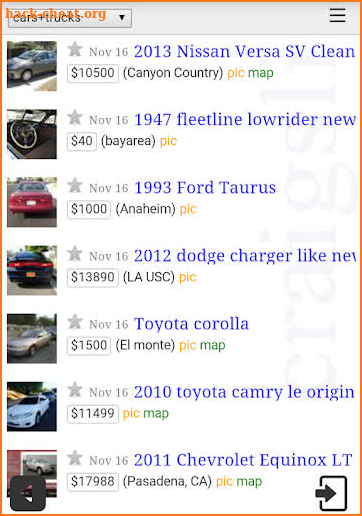 Listings for Craigslist screenshot