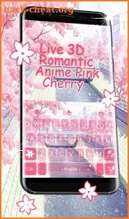 Live 3D Anime Pink Cherry Keyboard Theme screenshot