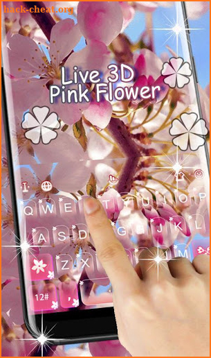 Live 3D Falling Pink Flower Keyboard Theme screenshot