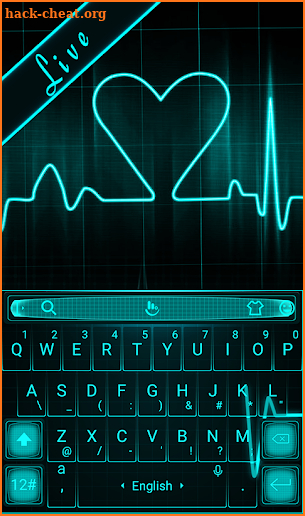 Live 3D Neon Heart Keyboard Theme screenshot