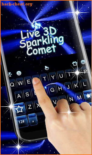 Live 3D Sparkling Comet Keyboard Theme screenshot