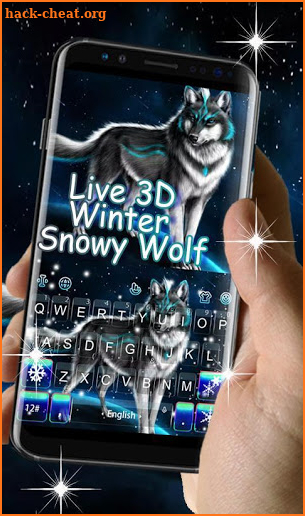 Live 3D Winter Snowing Wolf Keyboard Theme screenshot