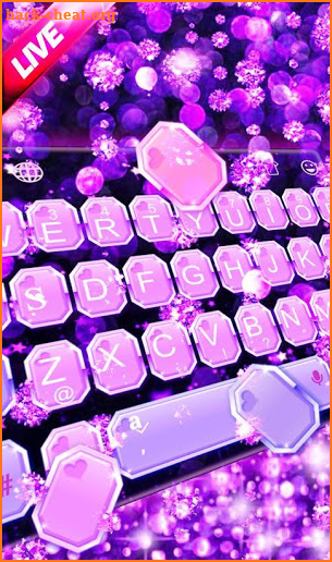 Live Bright Purple Stars Keyboard Theme screenshot