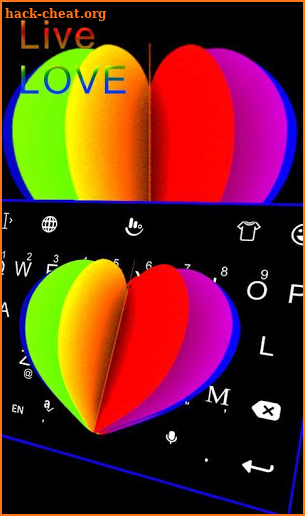 Live Color Love Heart Keyboard Theme screenshot