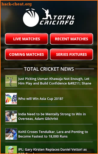 Live Cricket Scores & Updates -Total Cricinfo screenshot