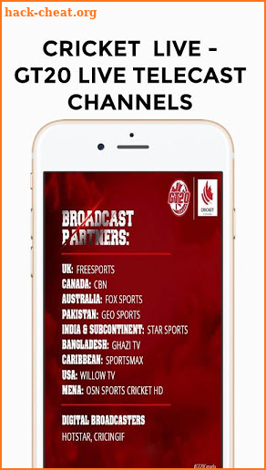 Live Cricket TV HD -  Global T20 Cricket live screenshot