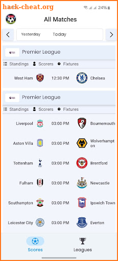 Live Football Scores Soccer screenshot