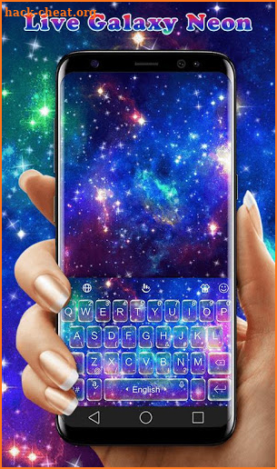 Live Galaxy Neon Keyboard Theme screenshot