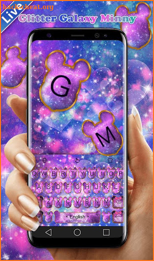 Live Glitter Galaxy Minny Keyboard Theme screenshot