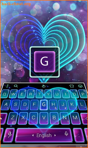 Live Neon Color Heart Keyboard Theme screenshot