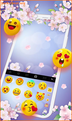 Live Pink Cherry Blossom Keyboard Theme screenshot